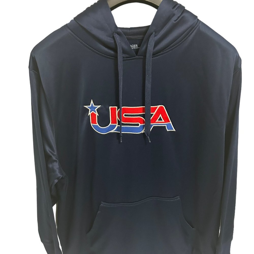 USA Hooded Pullover Sweatshirt Size XXL Navy Blue RZ Outdoors